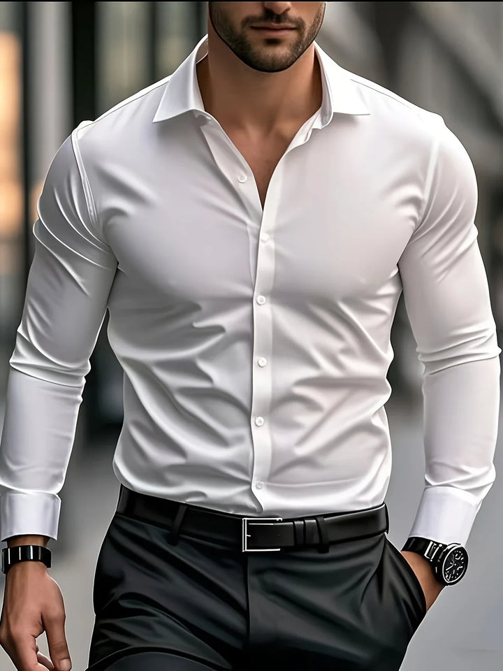 Byron - Elegante Camisa De Manga Larga Con Btones