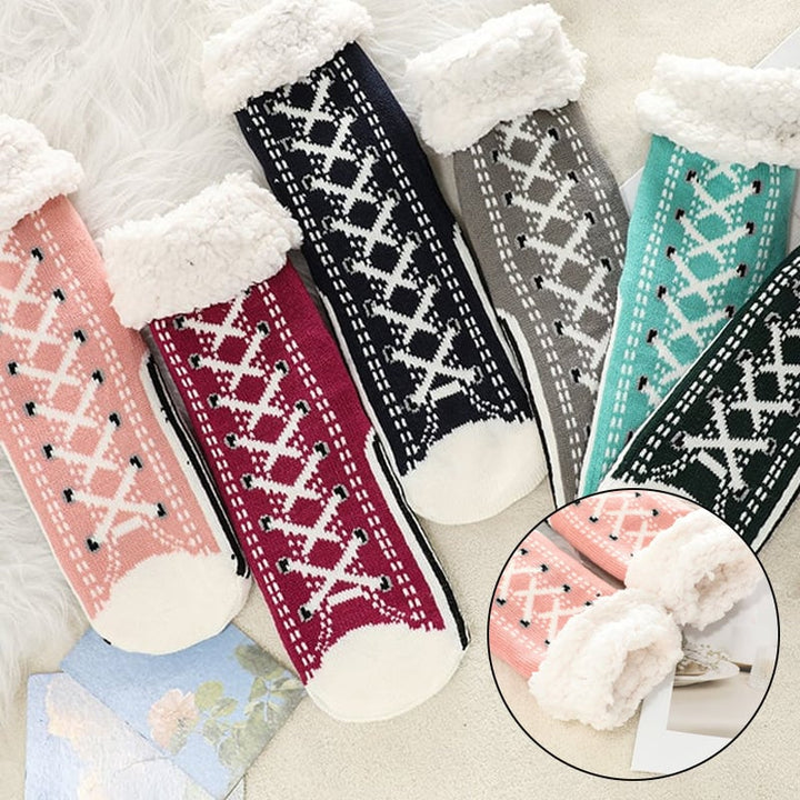 Ellena - Pantuflas de Cachemira Ultra Gruesas Calcetines de Casa