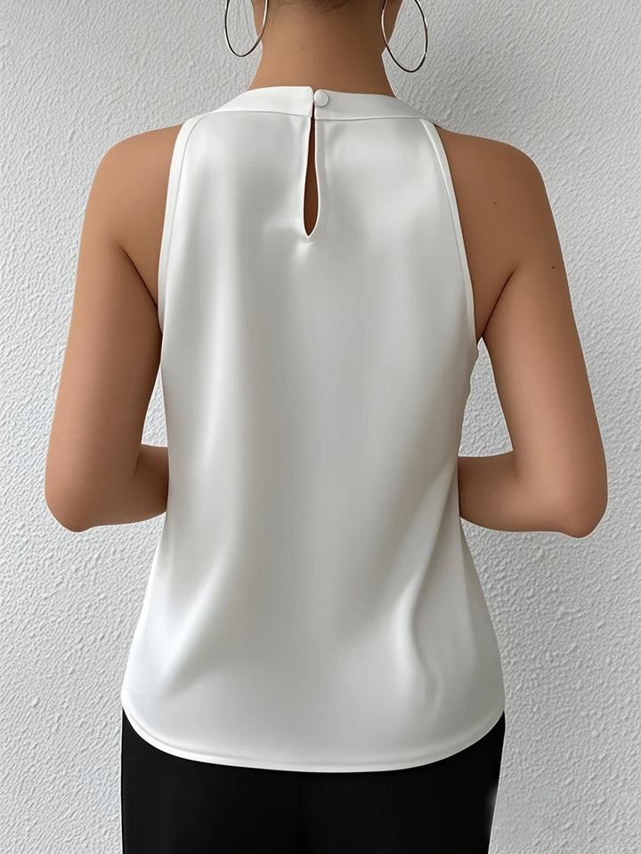 Cerys - Elegante Blusa Sin Mangas De Poliéster