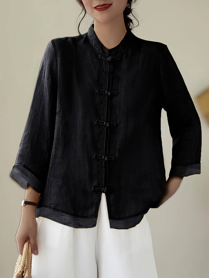 Sigal - Camisa Vintage Holgada Con Diseño de Patchwork