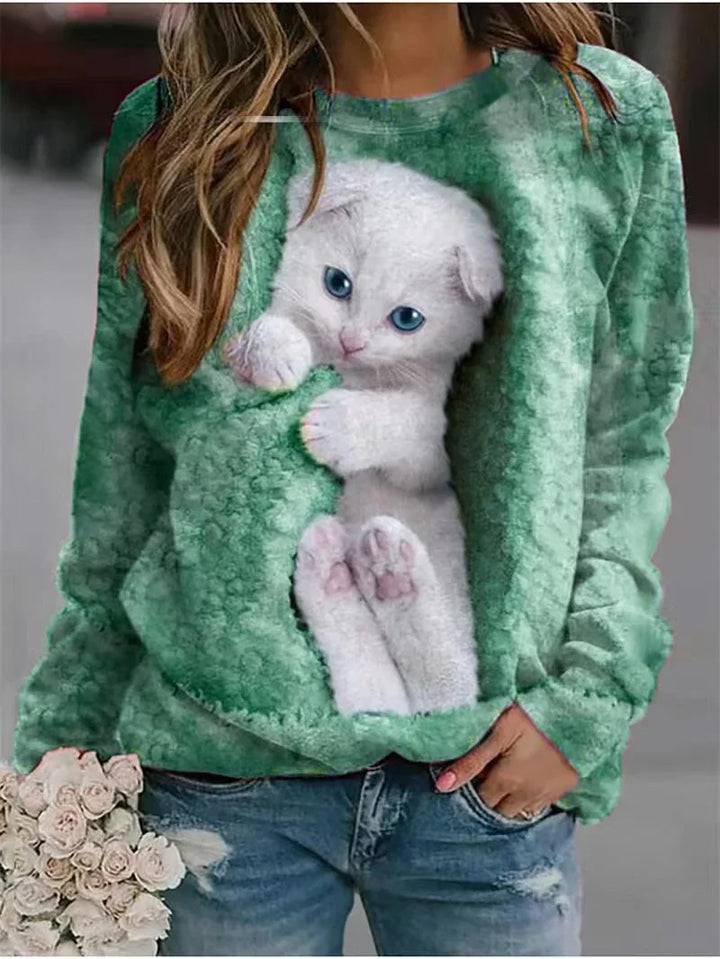 Gaby - Sudadera De Manga Larga Con Estampado De Gatos