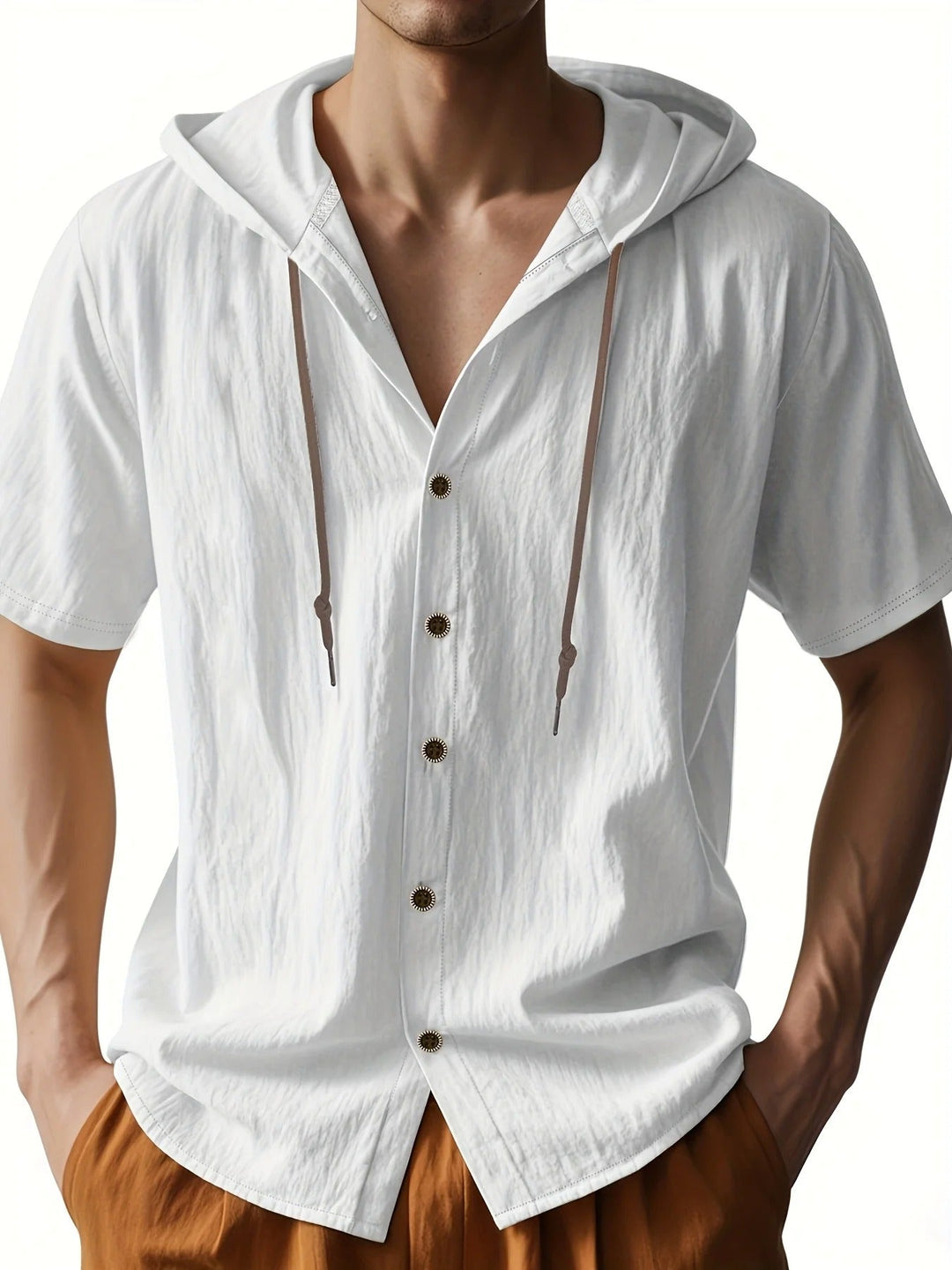 Chadwick - Camisetas Ligeras De Manga Corta Con Capucha Y Tejido De Lino