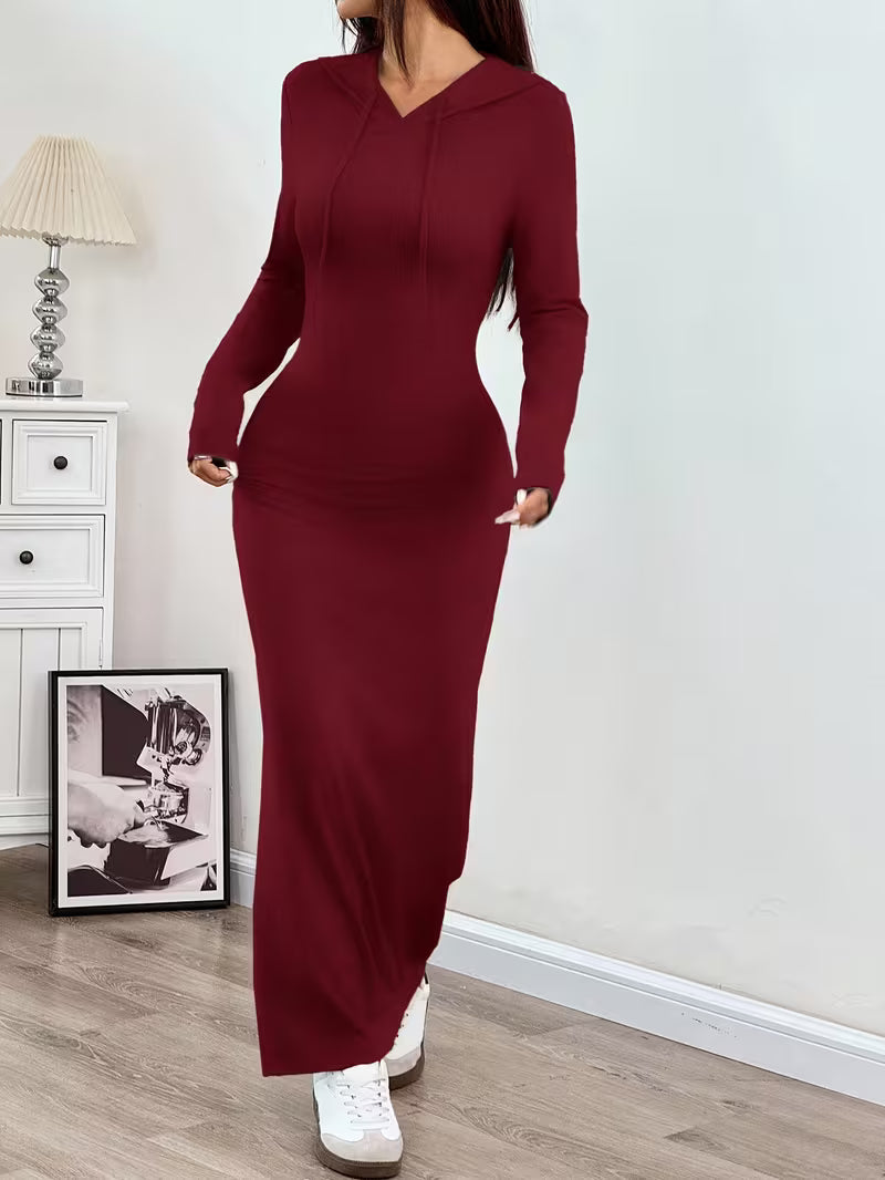Dahye - Vestido Largo De Manga Larga Con Capucha