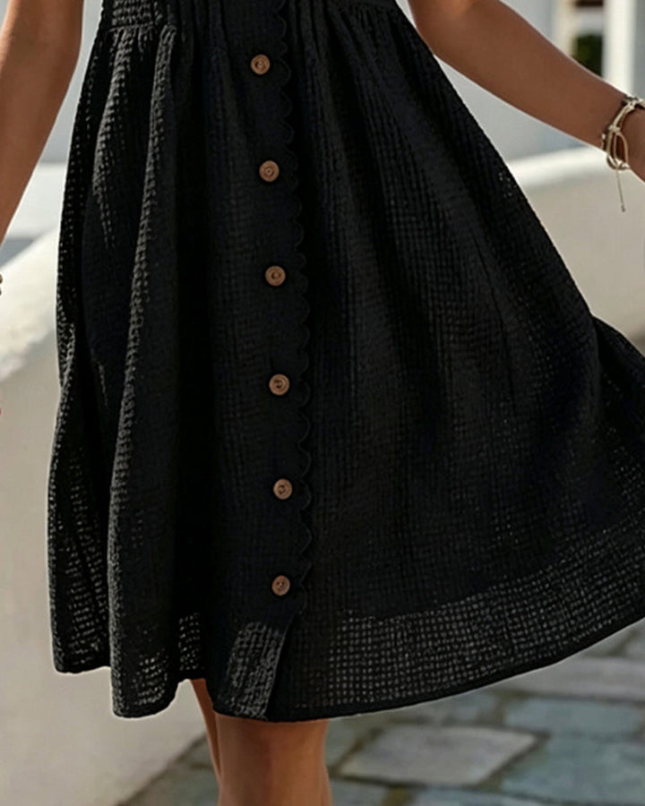 Deneke - Vestido de Patchwork Con Encaje de Girasoles y Mangas Abullonadas