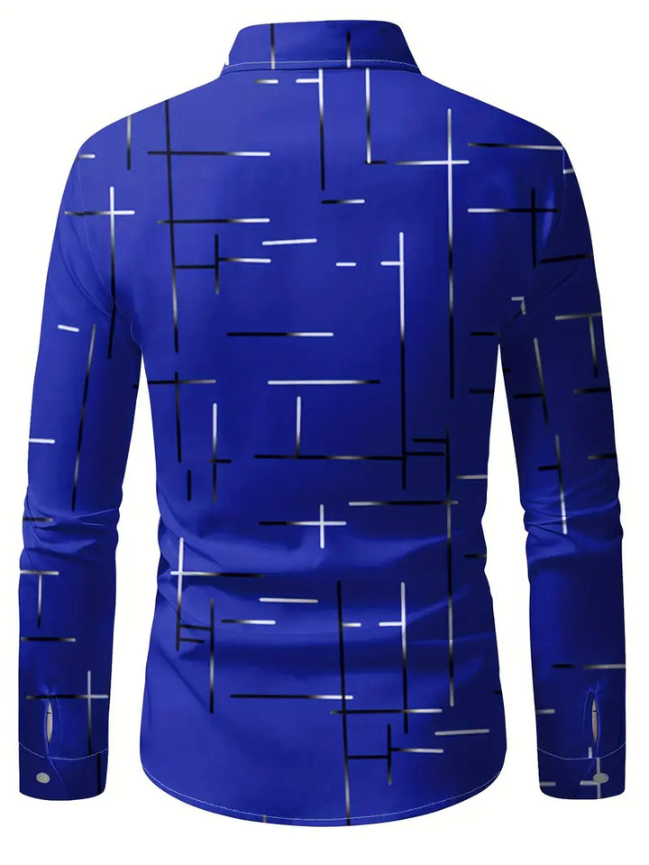Nerio - Camisa De Manga Larga Con Estampado Geométrico