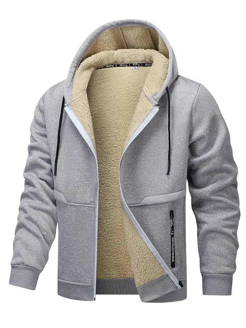 Helge - Sudadera Con Capucha y Cremallera De Manga Larga Informal