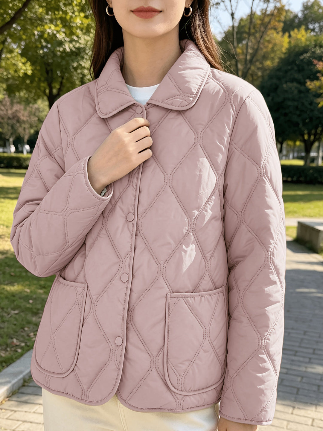 Laurelle - Chaqueta Acolchada De Corte Holgado, Elegante Y Chic