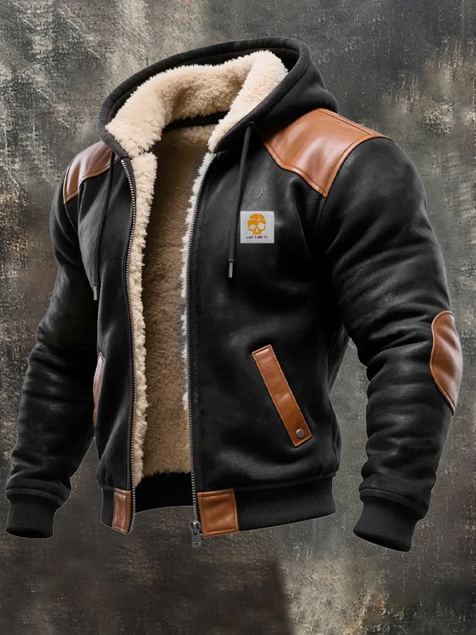 Francois - Chaqueta Vintage De Ante Con Capucha