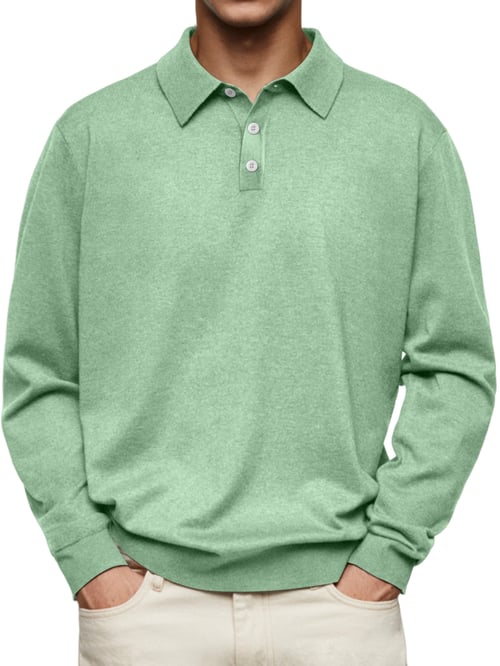 Dalvin - Casual y Cómodo Polo de Manga Larga Camisa
