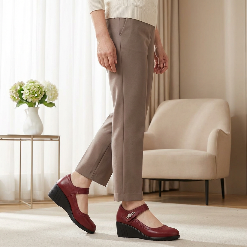 Aikaterina - Zapatos Con Puntera Redonda y Correa Con Hebilla