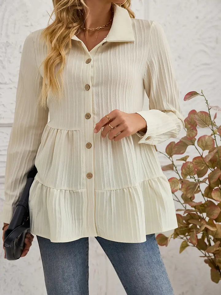 Majlinda - Elegante Camisa De Manga Larga Con Botones