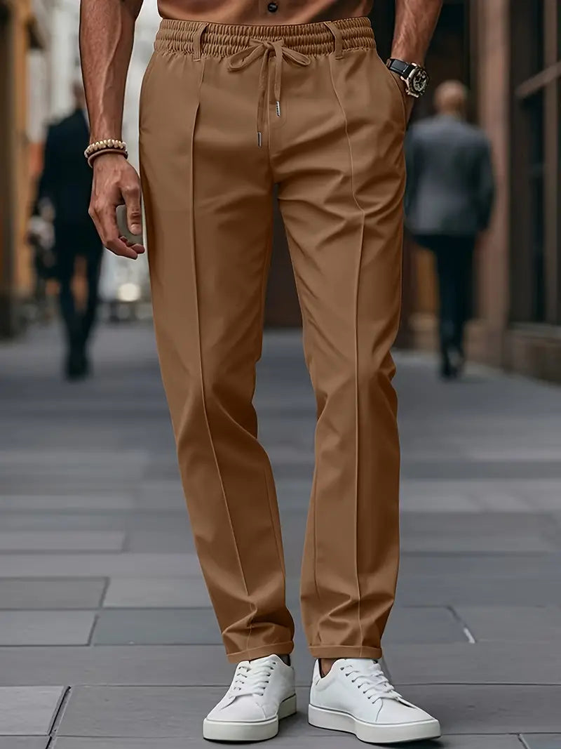 Crawford - Informal Ajuste Entallado Pantalones Con Cintura Elástica