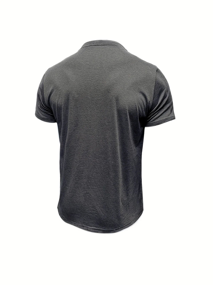 Saxon - Camiseta Elegante De Cuello Redondo Con Bolsillo