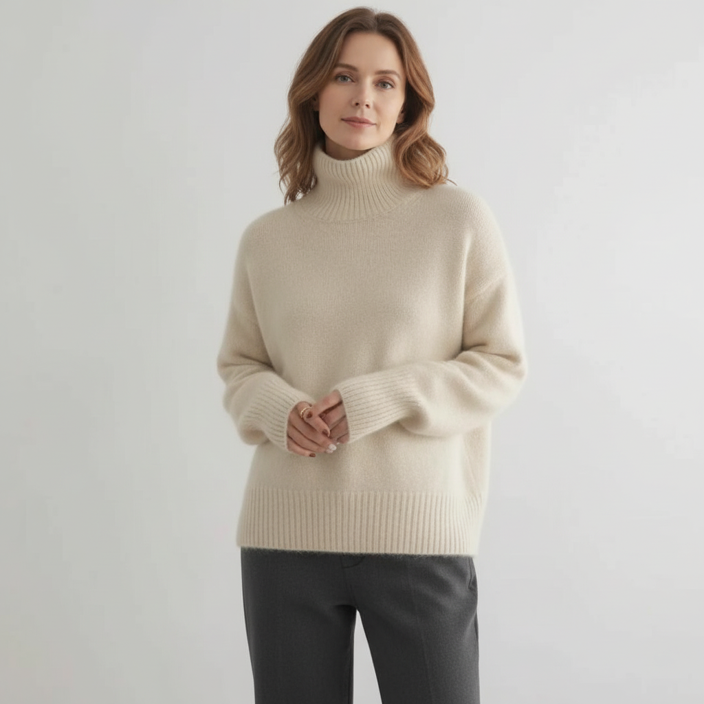 Marchao - Cálido Jersey De Cuello Alto Con Cuello Alto