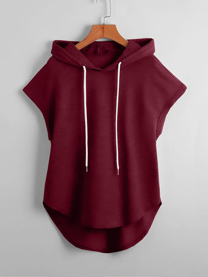 Matthias - Camiseta Informal Con Capucha y Bajo Asimétrico