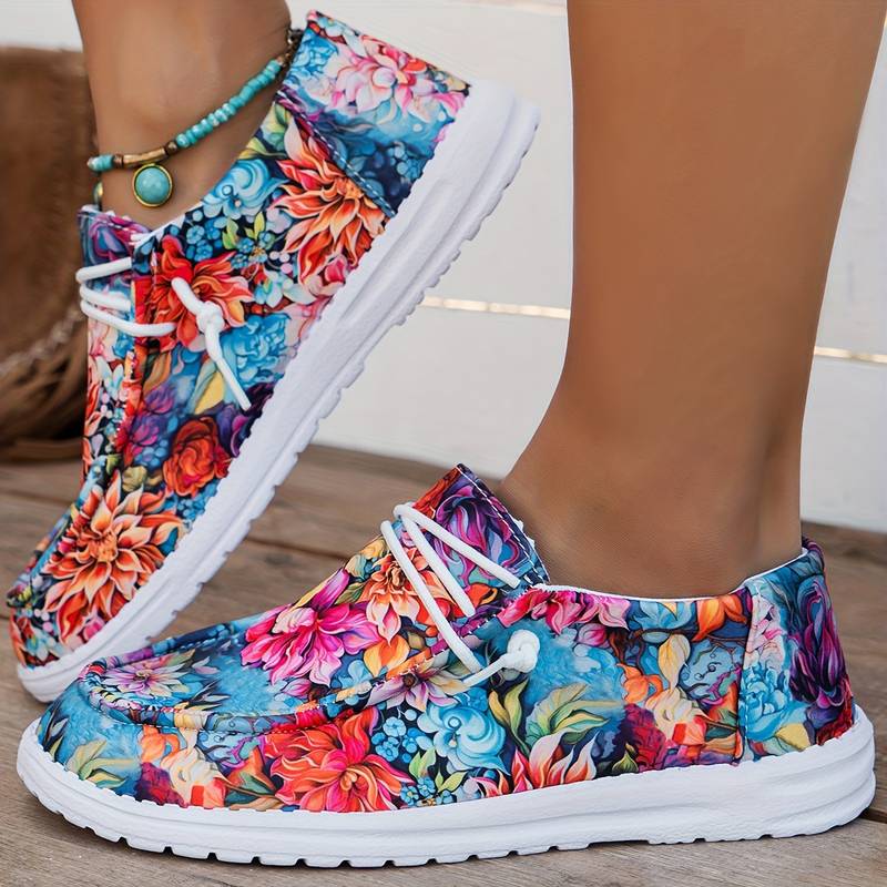 Meiriya - Zapatillas Informales Con Estampado Floral Grande