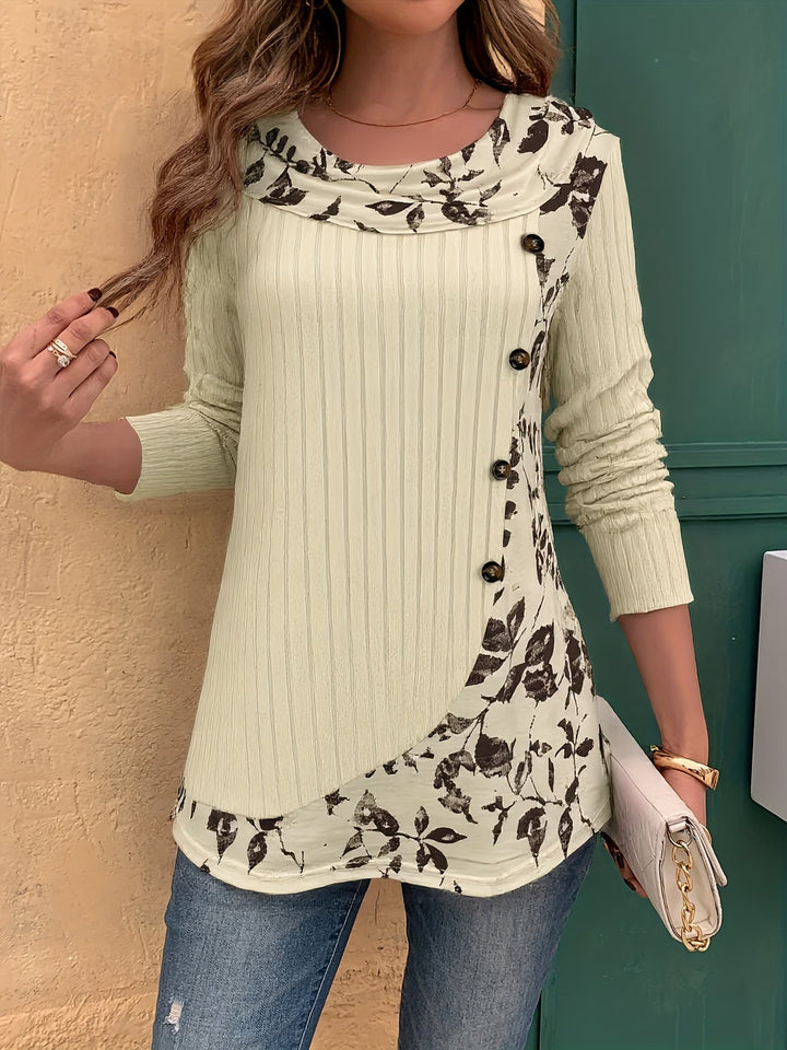 Lizeth - Camiseta De Manga Larga Y Cuello Redondo