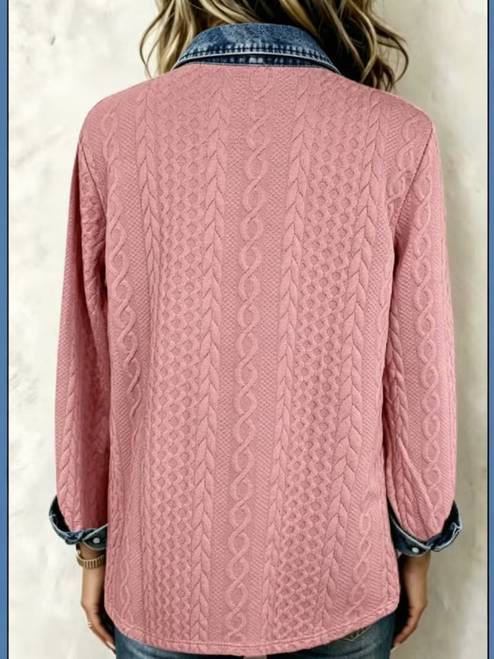 Leoora - Camisa De Manga Larga Con Bolsillos De Parche