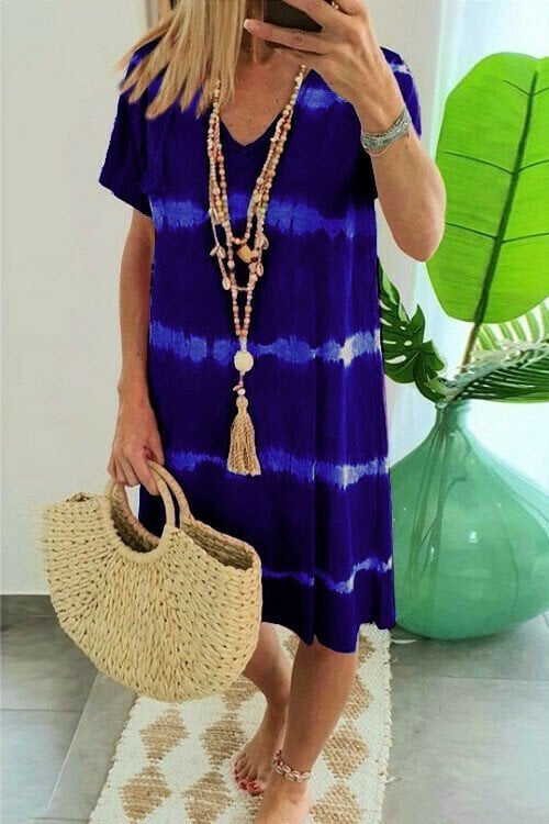 Karlaa - Vestido Holgado De Verano Con Rayas De Batik