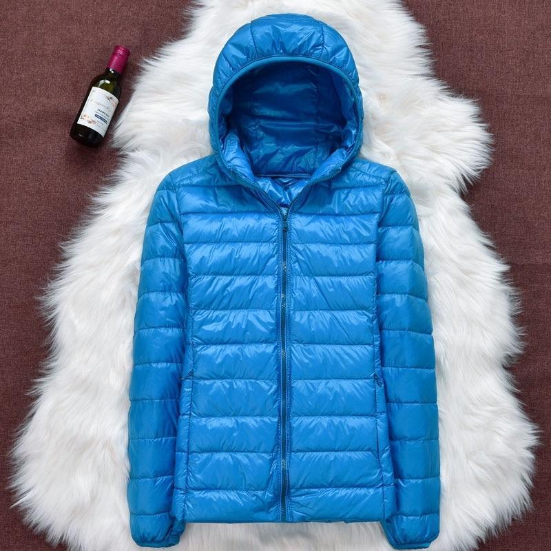 Manuela - Chaqueta Impermeable Con Plumas de Pato Blancas