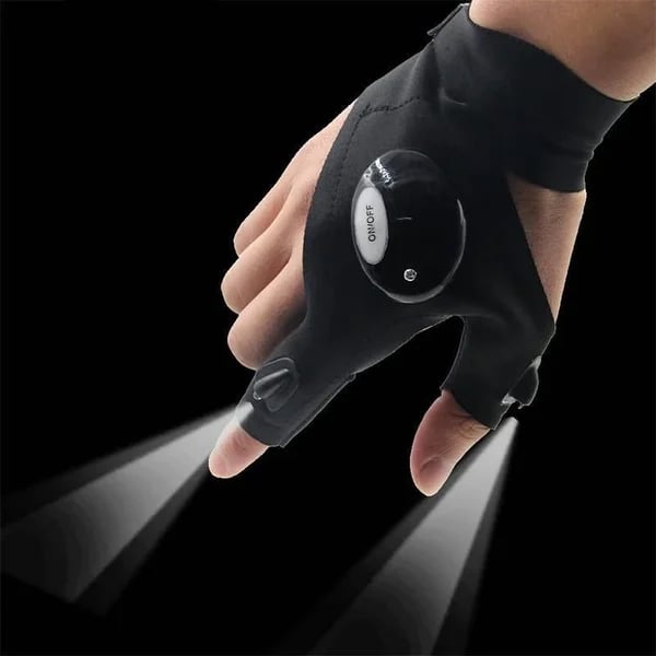 GlowGrip - Guantes Impermeables Con Linterna LED