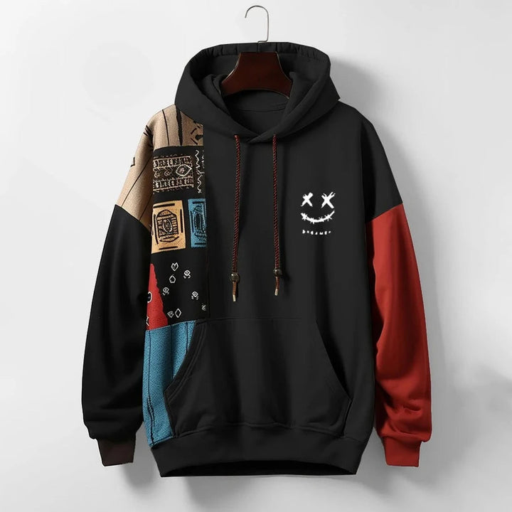 Geffrey - Cómoda Sudadera con Capucha de Manga Larga y Contraste
