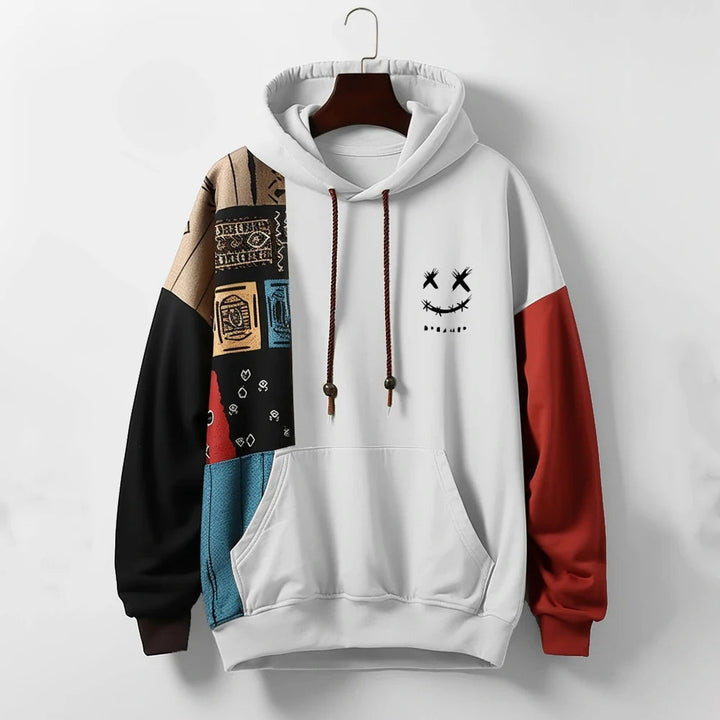 Geffrey - Cómoda Sudadera con Capucha de Manga Larga y Contraste