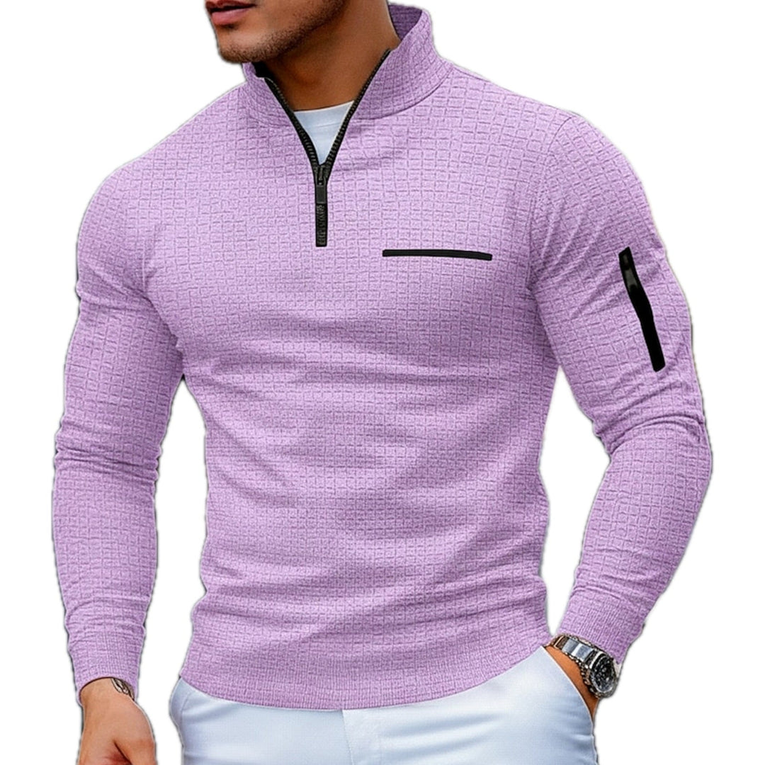Morkan - Jersey Con Cremallera De Un Cuarto Y Textura