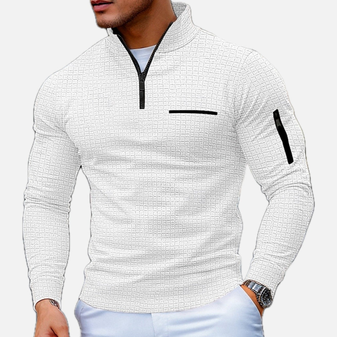 Morkan - Jersey Con Cremallera De Un Cuarto Y Textura