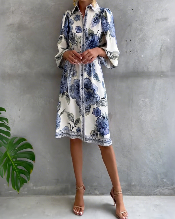 Nylera - Vestido Con Mangas Acampanadas y Cuello En V