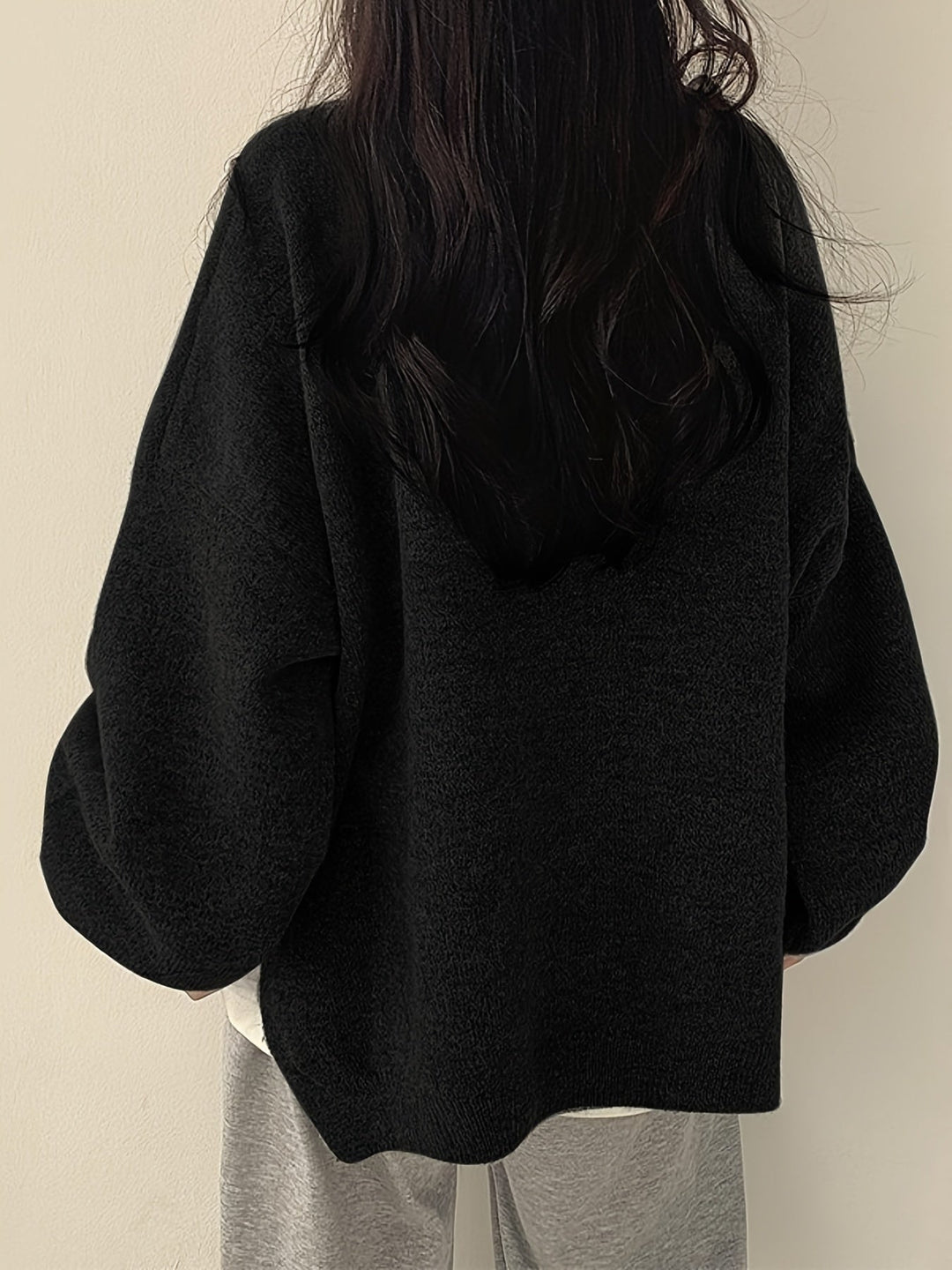 Pearline - Jersey De Cuello Redondo y Manga Larga