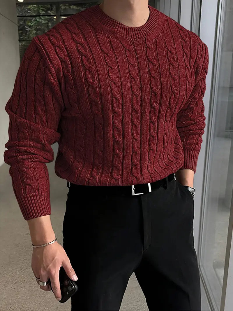 Mergim - Jersey De Manga Larga De Punto Informal