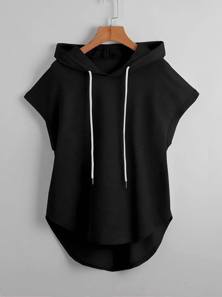 Matthias - Camiseta Informal Con Capucha y Bajo Asimétrico