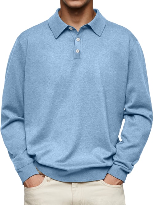 Dalvin - Casual y Cómodo Polo de Manga Larga Camisa