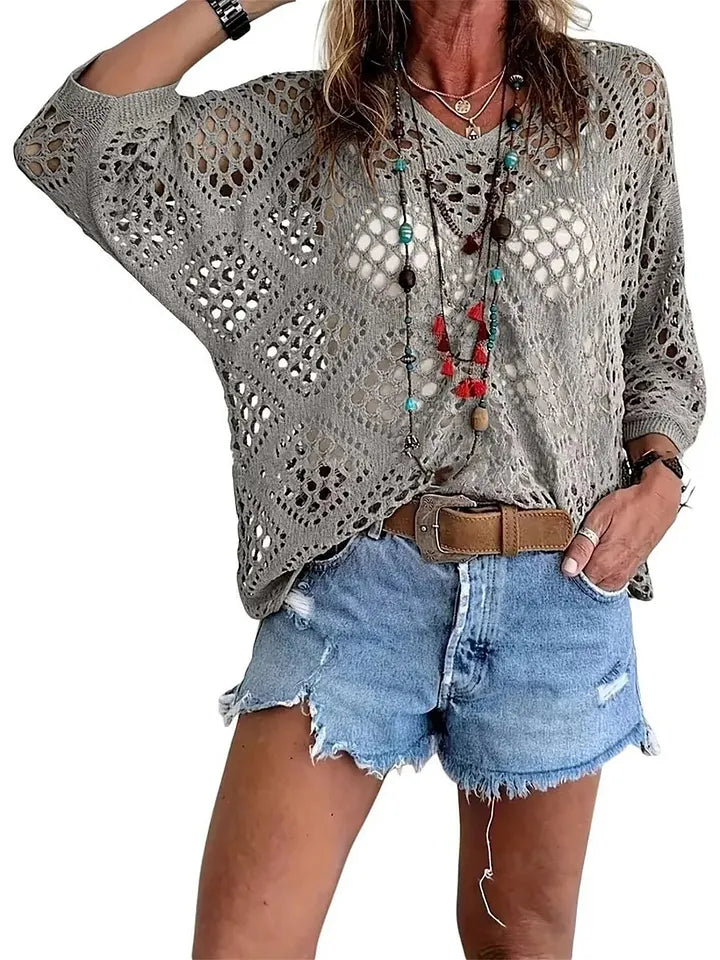 Raissa - De Punto Top Con Cuello en V