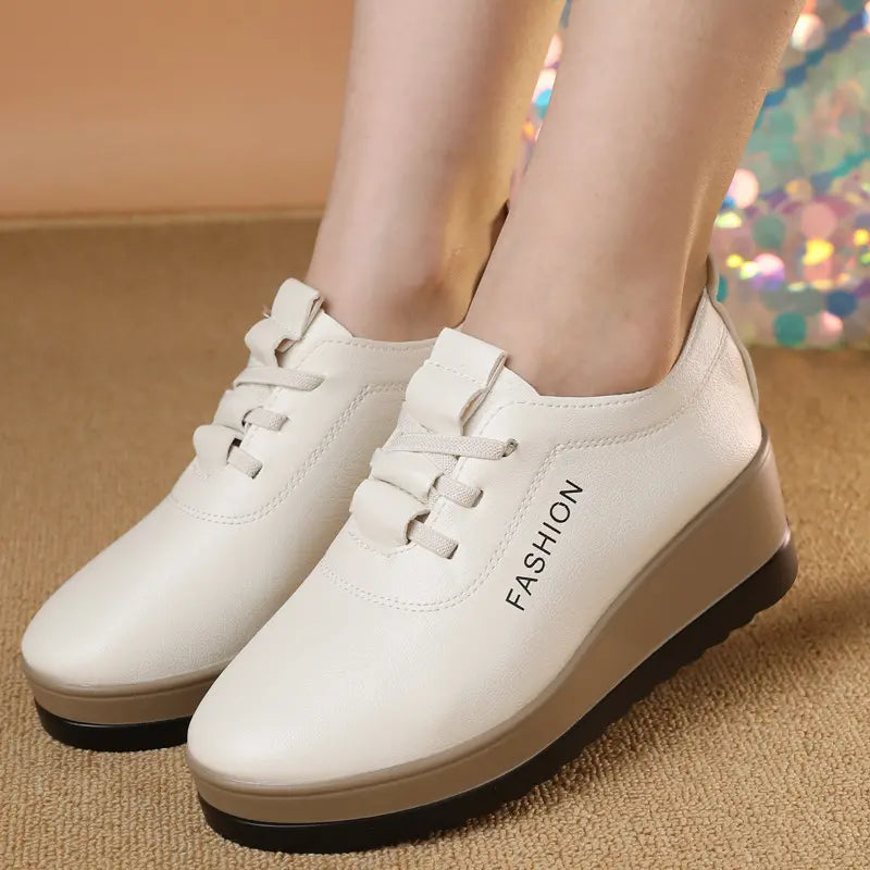 Saturnina - Zapatos De Cuero Con Suela Gruesa