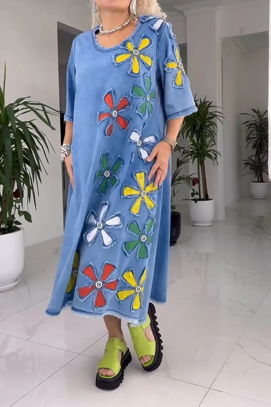 Jiella - Vestido Informal Con Estampado De Flores