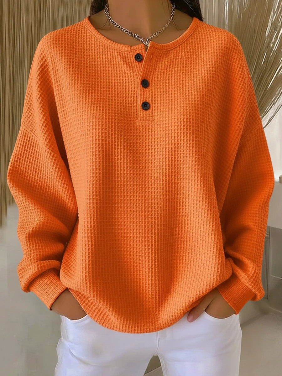 Ritona - Sudadera Henley De Punto De Gofre