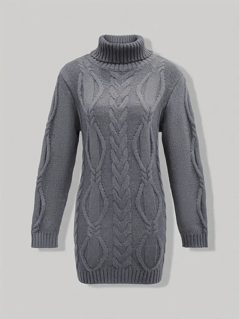 Narda - Cable Grueso De Punto Cuello Alto Vestido