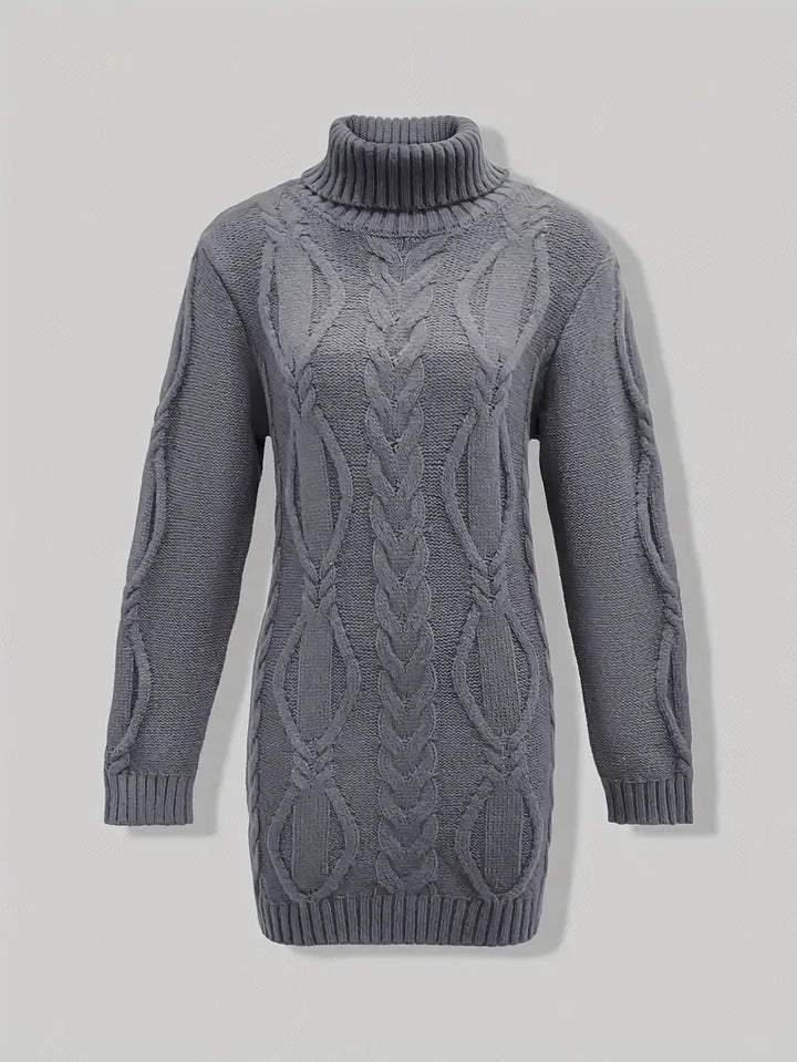 Narda - Cable Grueso De Punto Cuello Alto Vestido
