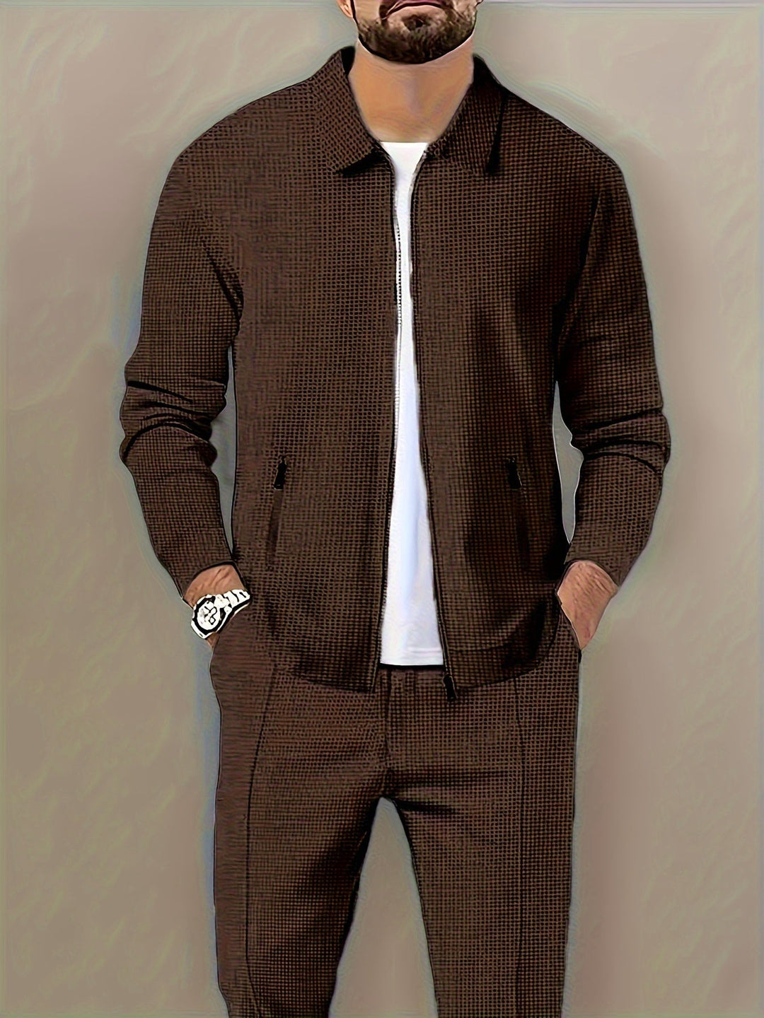 Marvin - Chaqueta Informal De Poliéster Con Cremallera