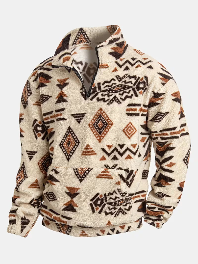 Witker - Sudadera Étnica De Felpa Con Cuello Alto