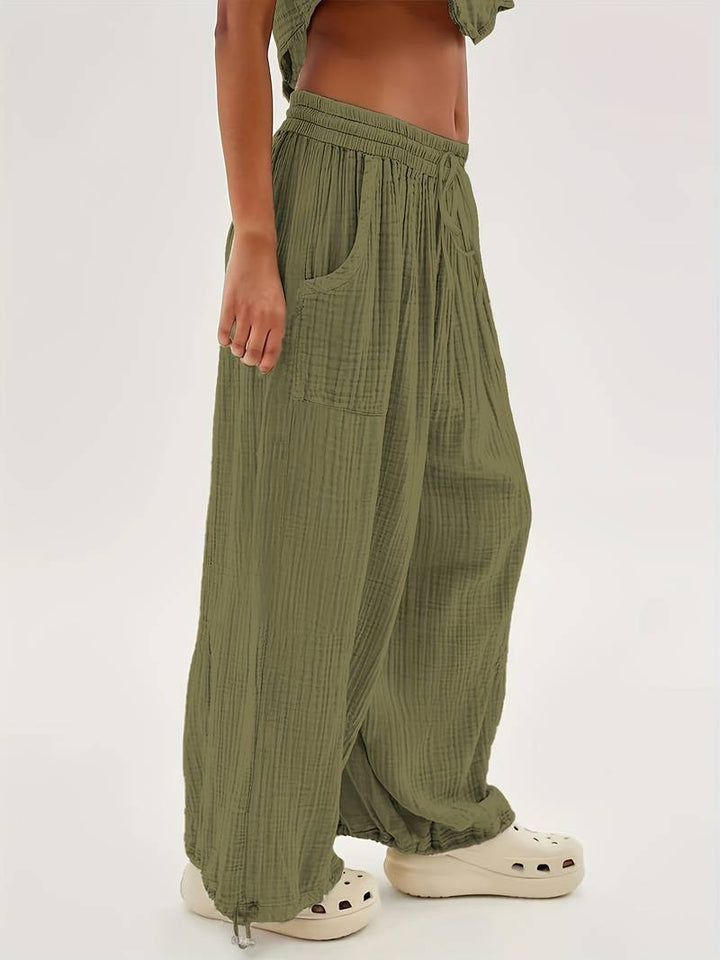 Marielle - Pantalón Informal De Corte Ancho Hasta El Tobillo