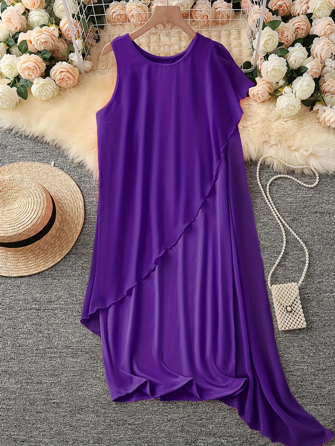 Maren - Elegante Vestido Midi Con Mangas Sin Mangas