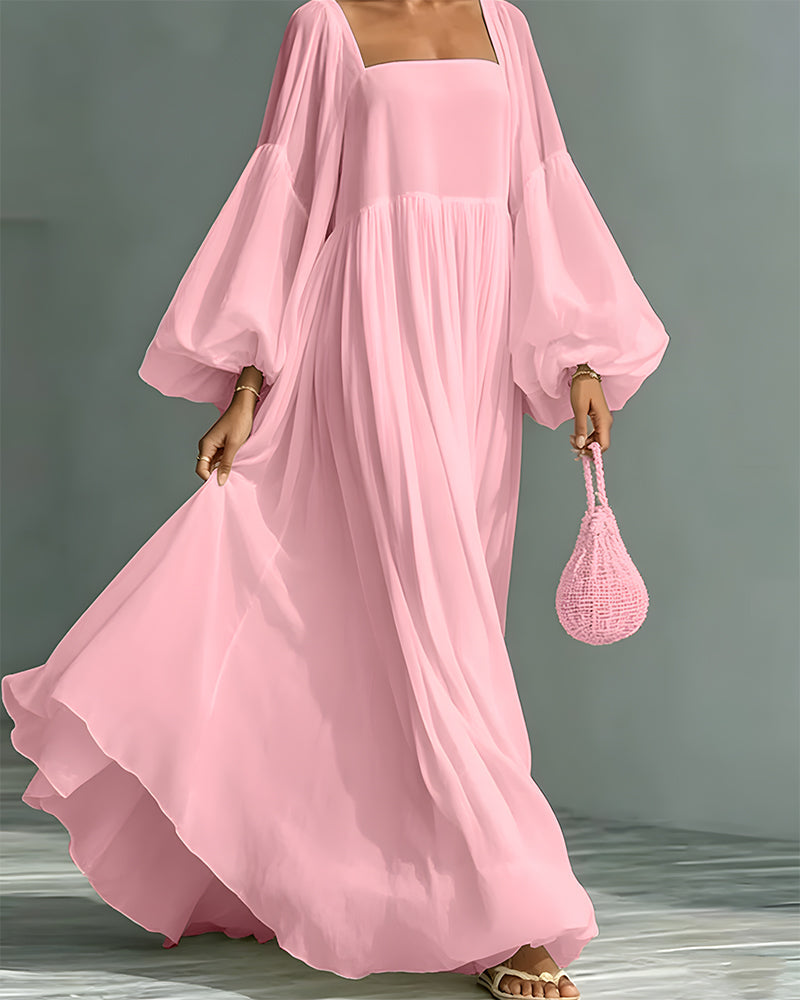Nunila - Vestido Largo De Estilo «Hada» Con Escote Cuadrado