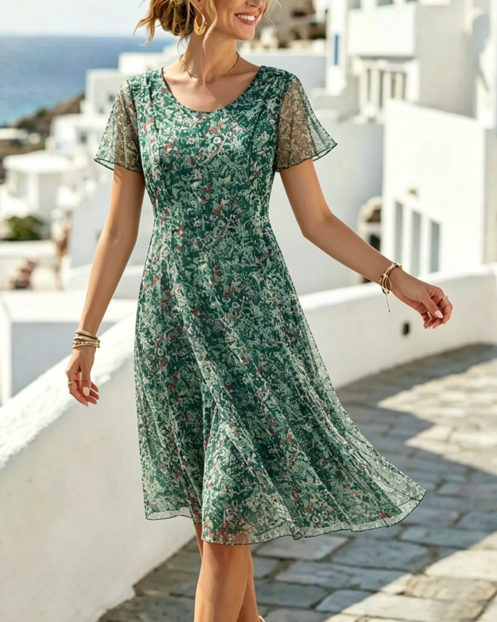 Venla - Vestido Floral De Manga Corta