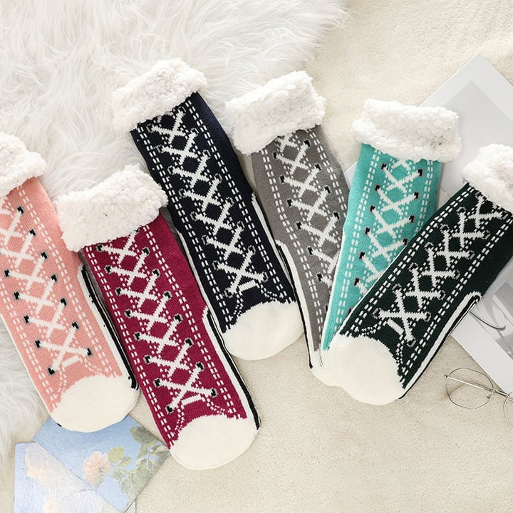Ellena - Pantuflas de Cachemira Ultra Gruesas Calcetines de Casa