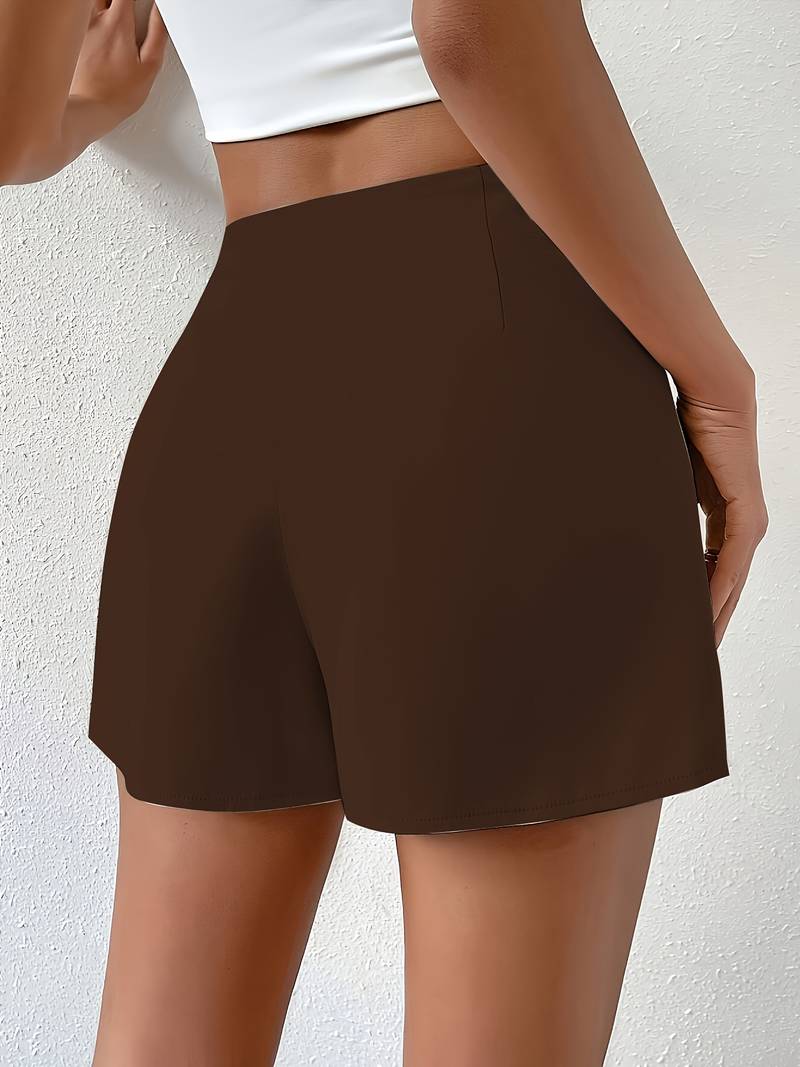 Houda - Pantalones Cortos De Cintura Alta Con Corte Asimétrico