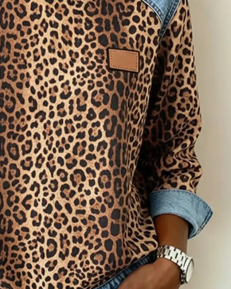 Krassimira - Top De Manga Larga Con Estampado De Leopardo