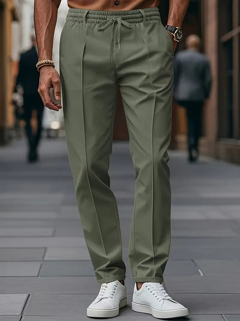 Crawford - Informal Ajuste Entallado Pantalones Con Cintura Elástica